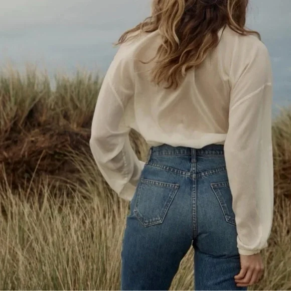 Doen Blue Straight Leg Jeans High-Rise - Picture 3 of 6